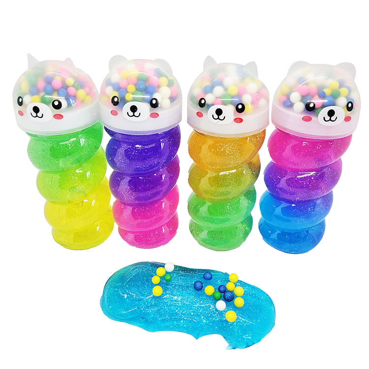 Cruz-frontera de los niños cristal de barro burbuja soplado gradiente perla colorido cristal barro espuma pegamento delgado ventas directas de la fábrica