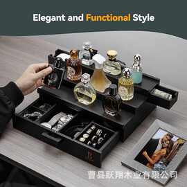 木质香水收纳架桌面阶梯式化妆品口红整理架戒指手表饰品盒香水架