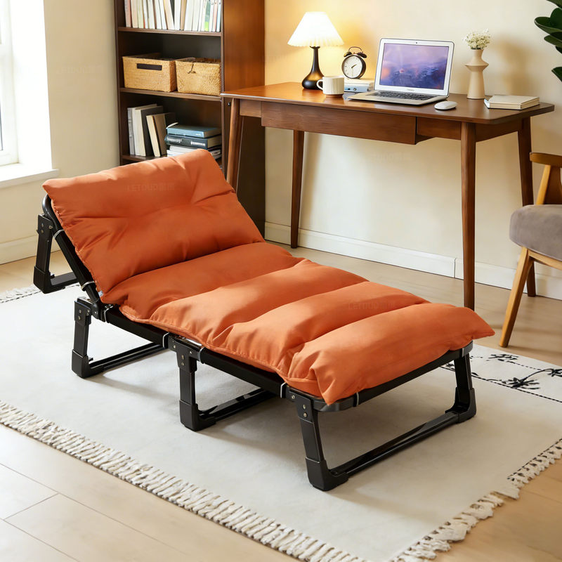 Folding Bed for Lunch Break, Single Bed, Office Nap Essential, Adult Home Use Simple Recliner, Companion Small Camping Bed