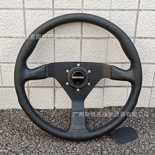 Factory Direct Sales General Car 14inch Jdm Competitive Steering Wheel Sibeike Flat Leather Steering Wheel