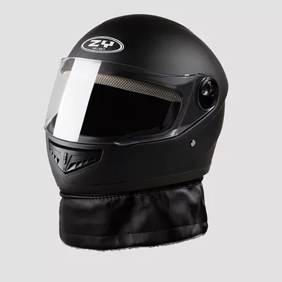Motosiklet kaskı (dəbilqə) Vehicle Motorcycle Helmet Full-Coverage Lightweight - full-face-helmet-matte-black-removable-scarf-one-size-fits-all