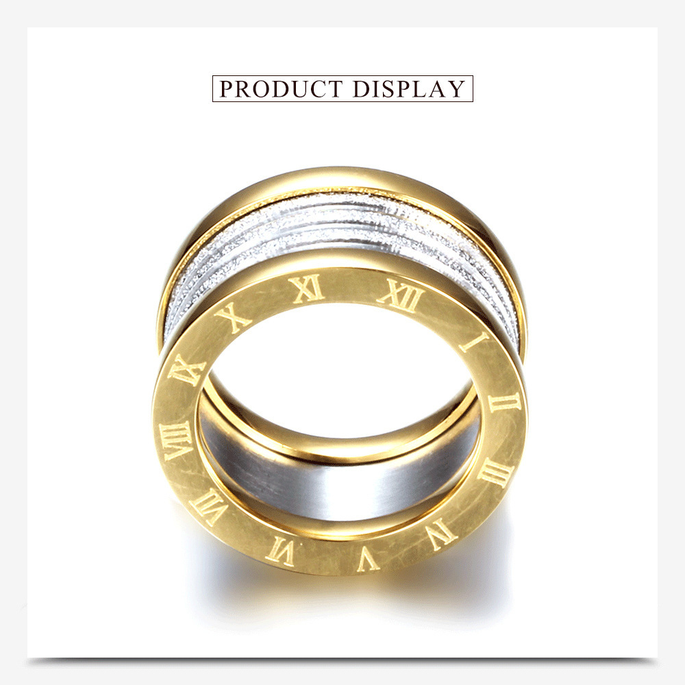 12, 6 Ring Size Simple Style Geometric Titanium Steel Plating Unisex Rings