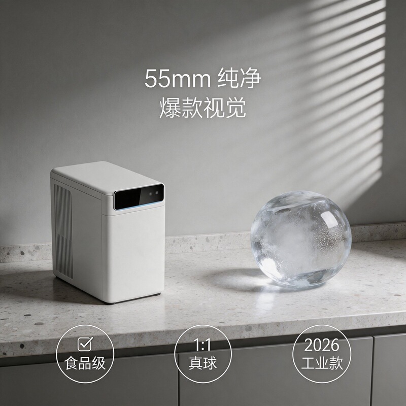 55mm Spherical Ice Maker for Home and Commercial Use, Automatic Ice Ball Maker, Direct Factory Wholesale