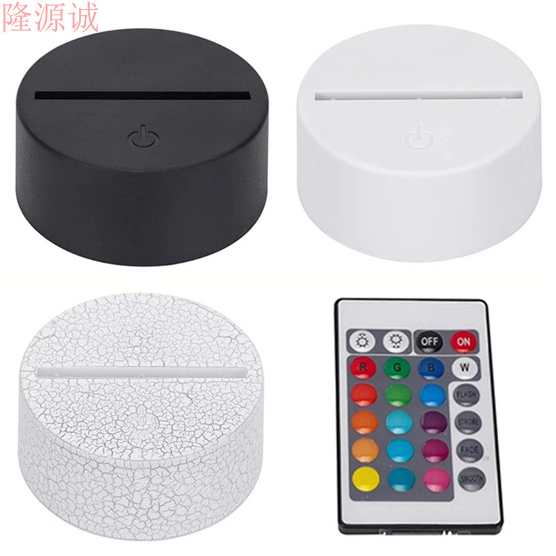 Navidad regalo creativo 3D noche luz base táctil control remoto acrílico noche luz LED colorido luz decorativa