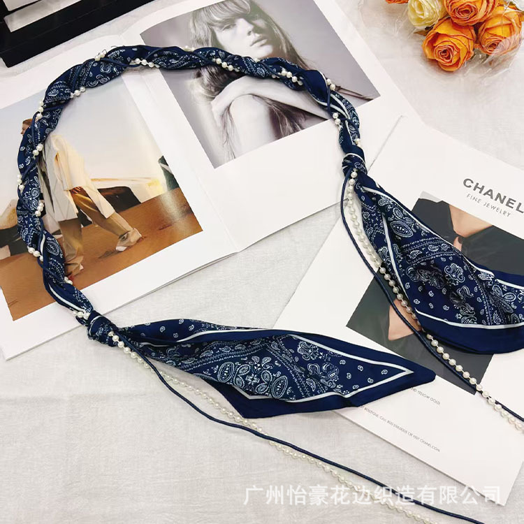 腰带饰品丝巾尼龙蜡绳手工手工编织卡其棕色黑色碎花复古休闲风|undefined