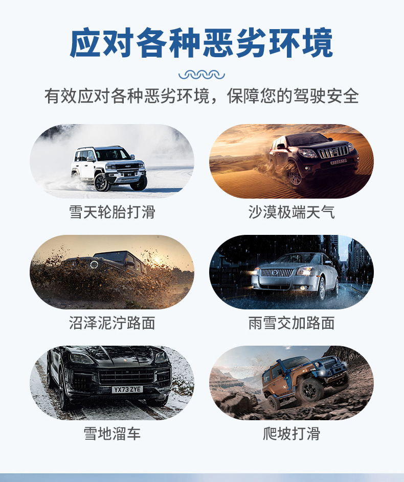 Car Anti-Skid Chains for Sedans, Pickup Trucks, Suvs, Off-Road Vehicles, Tire Chains, Universal Snow Chains for Vans, Anti-Slip