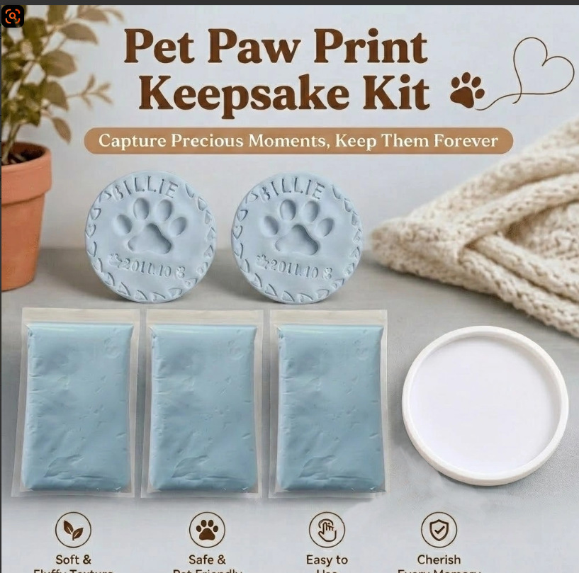 Pet paw print clay, soft clay, fluffy material, DIY pet paw prints, footprints, fingerprints, pet cat and dog paw prints, cross-border