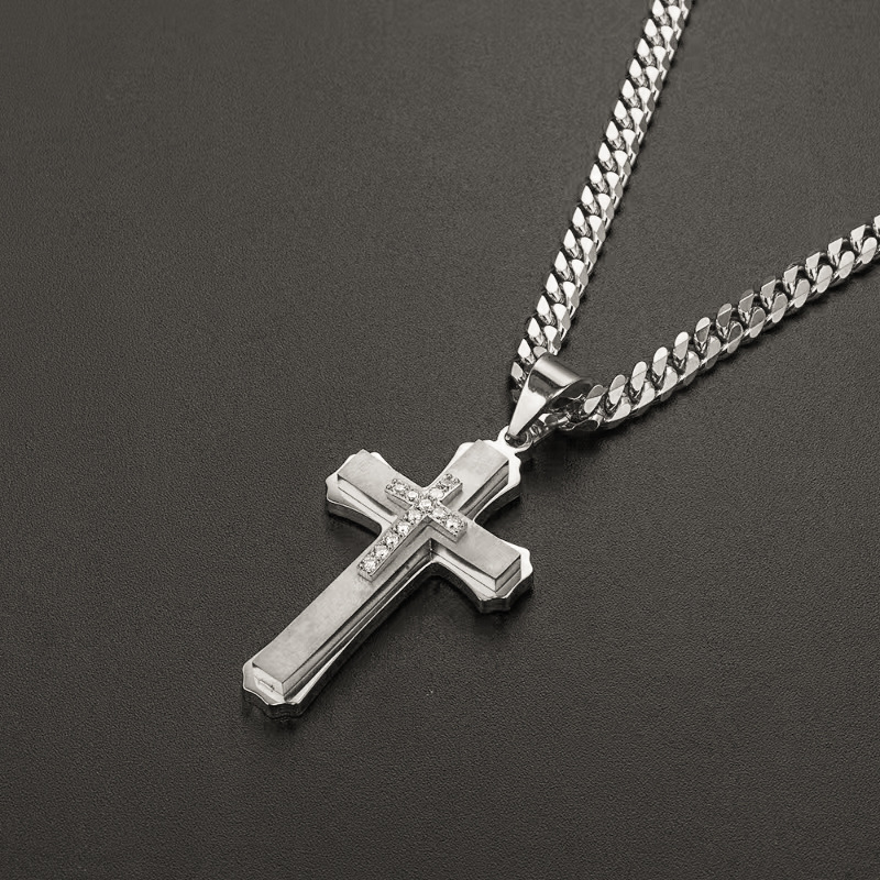 20g Weight 304 Stainless Steel Pendant Material Zircon Inlay Material Pendant Necklace Classification 304 Stainless Steel Chain Material 1 Piece Quantity Holiday, Daily Occasion 304 Stainless Steel Material Cross Pattern Unisex Gender Inlay Design Basic, Modern Style, Classic Style Style Basic Modern Style Classic Style Cross 304 Stainless Steel Inlay Zircon Unisex Pendant Necklace 5