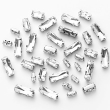 长条四爪玻璃钻 迷你长方形水晶手缝钻 DIY婚纱爪钻 手缝服饰配件