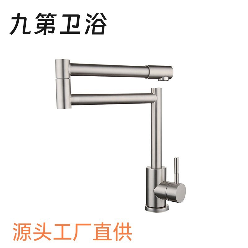 Stainless Steel Folding Kitchen Sink, Dishwashing Basin, Stove, Hot and Cold Water Faucet, Cold Water, Hot Water, American Style