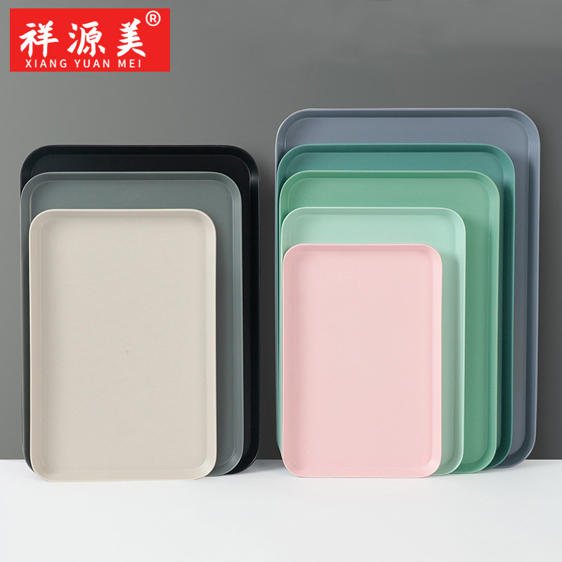 Melamine Tableware Tray Rectangular Kitchen Drain Tea Water Tray Plastic Tea Tray Bread Plate Dinner Plate Commercial
