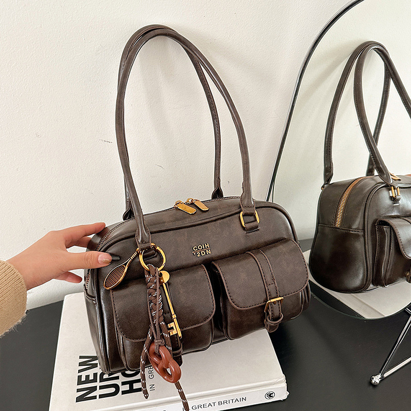 Women's Shoulder Bag High-end Large Capacity Boston Bowling Handbag_voghion.com