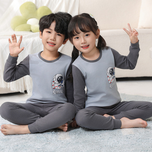 Children's autumn clothes and autumn trousers pure cotton winter thermal underwear set for boys and girls, cotton bottoming shirt, children's pajamas set