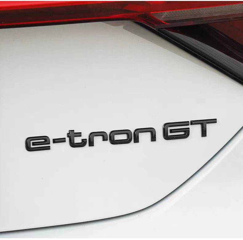 Suitable for Audi car logo modification, e-tron GT 50 55 quattro car logo decorative sticker, rear emblem, electric car logo