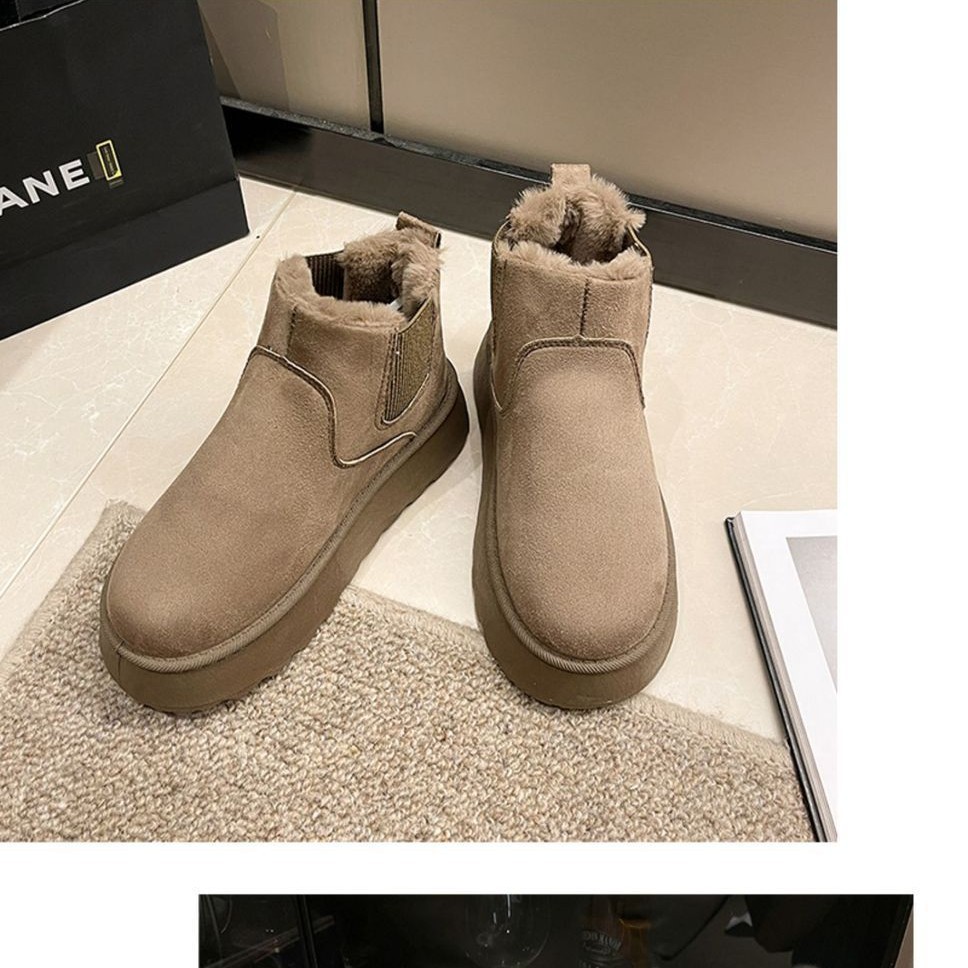 Botas de nieve de fondo grueso para mujeres invierno 2024 nuevas botas de calentamiento de terciopelo grueso pan zapatos de mujer zapatos de algodón del noreste