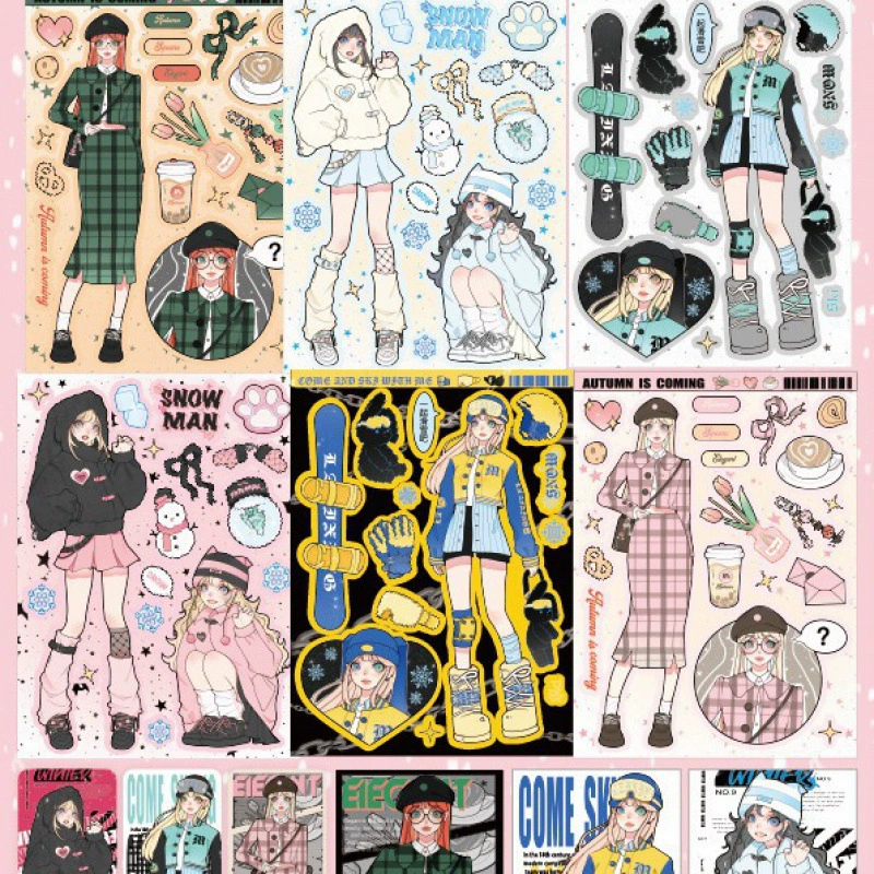 Шесть листов увлекла девушку ХейлиSweeta Culture Original Sweet Person Guda Pattoo Paper Guru Book мобильный телефон чехол наклейка