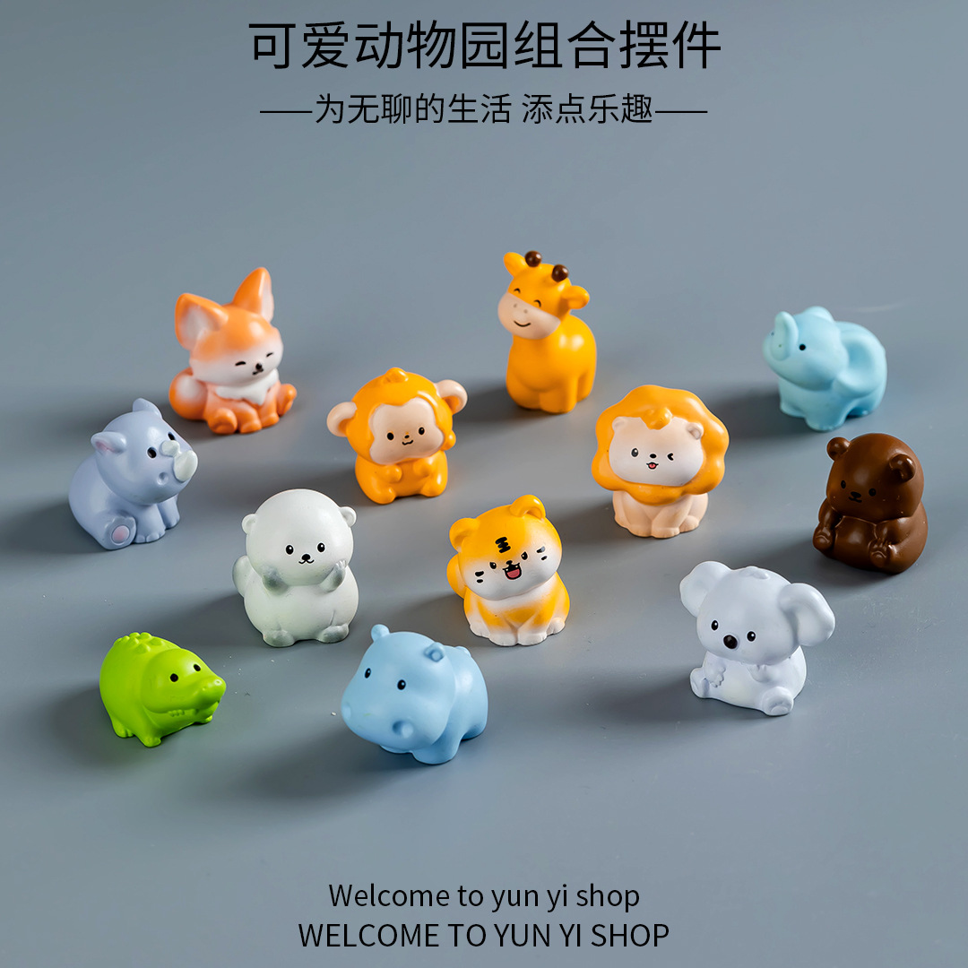 moss micro landscape creative forest zoo decoration bunny tiger doll decoration diy resin decorations