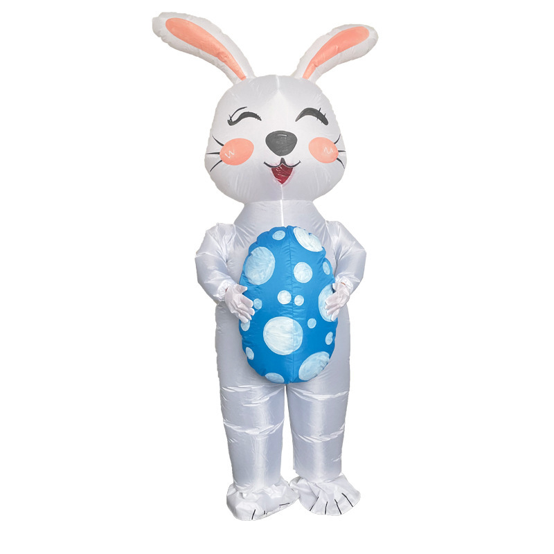 Conejo de Pascua transfronterizo disfraz inflable de cosplay evento de fiesta disfraz de espectáculo de huevo