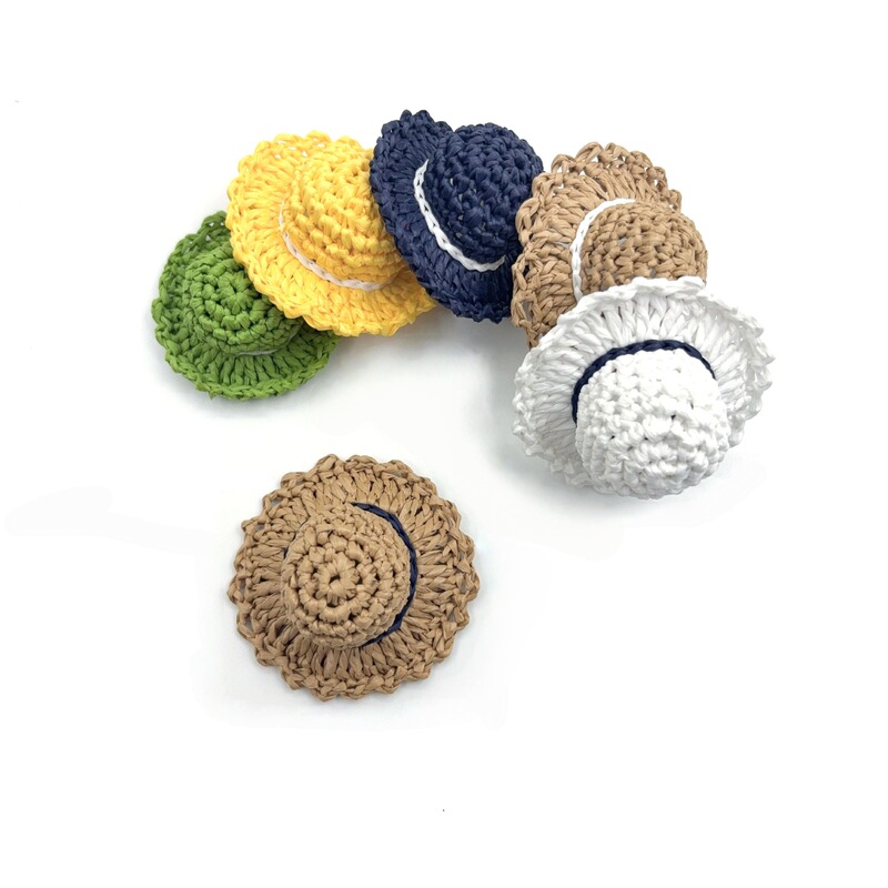 Three-Dimensional Design Ins Style Raffia Woven Sun Hat Handmade DIY Materials Bags and Home Decoration Small Objects Three-Dimensional Design Ins Style Raffia Woven Sun Hat Handmade DIY Materials Bags and Home Decoration Small Objects