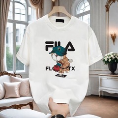 純綿 Tシャツメンズ服半袖トレンディなルーズ大きいサイズアメリカン 2025 新しい夏のメンズ半袖 Tシャツ