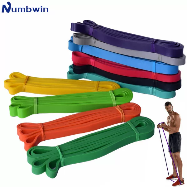 Numbwin Rubber Resistance Band for Strength Training Fitness Belt Yoga 2080 Rubber Tension Band 35 Pounds