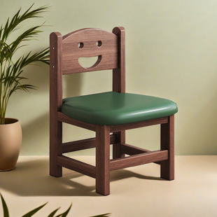 Solid Wood Small Stool Household Small Backrest Chair Simple Children's Living Room Wooden Stool Small Bench Wooden Stool Low Stool