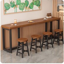 矮款吧台桌家用商用餐饮店便利店高脚桌酒吧奶茶店桌凳组合长条桌