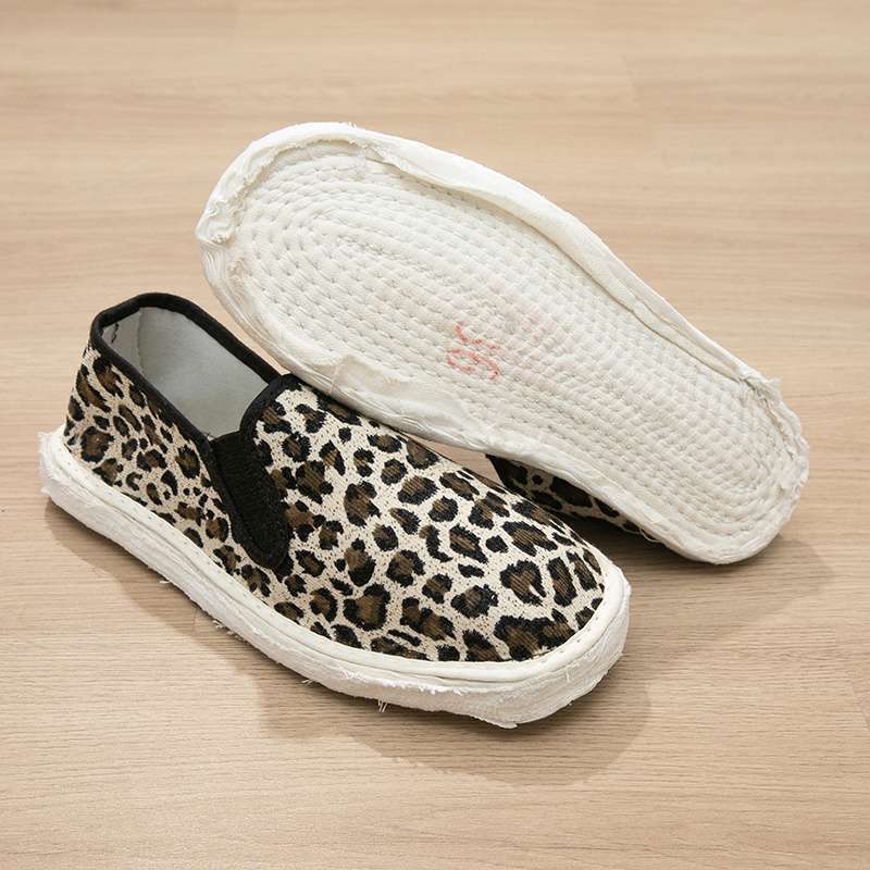 레오파드 프린트 엘라스틱 탑 [로우 엣지 바닥]