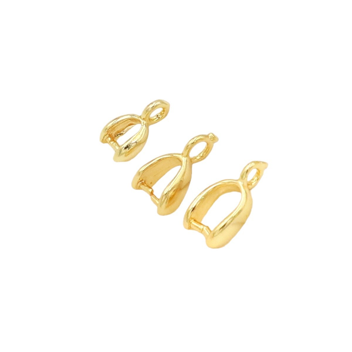 18K chapado en oro con semillas de melón colgantes hebilla de bandeja hebilla Jade colgante clip hebilla medio agujero titular del grano colgante hebilla DIY accesorios de la joyería