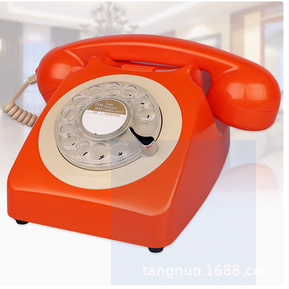 Fabricante de teléfonos antiguos de estilo clásico con dial giratorio, teléfono fijo retro con timbre metálico, teléfono fijo transfronterizo.