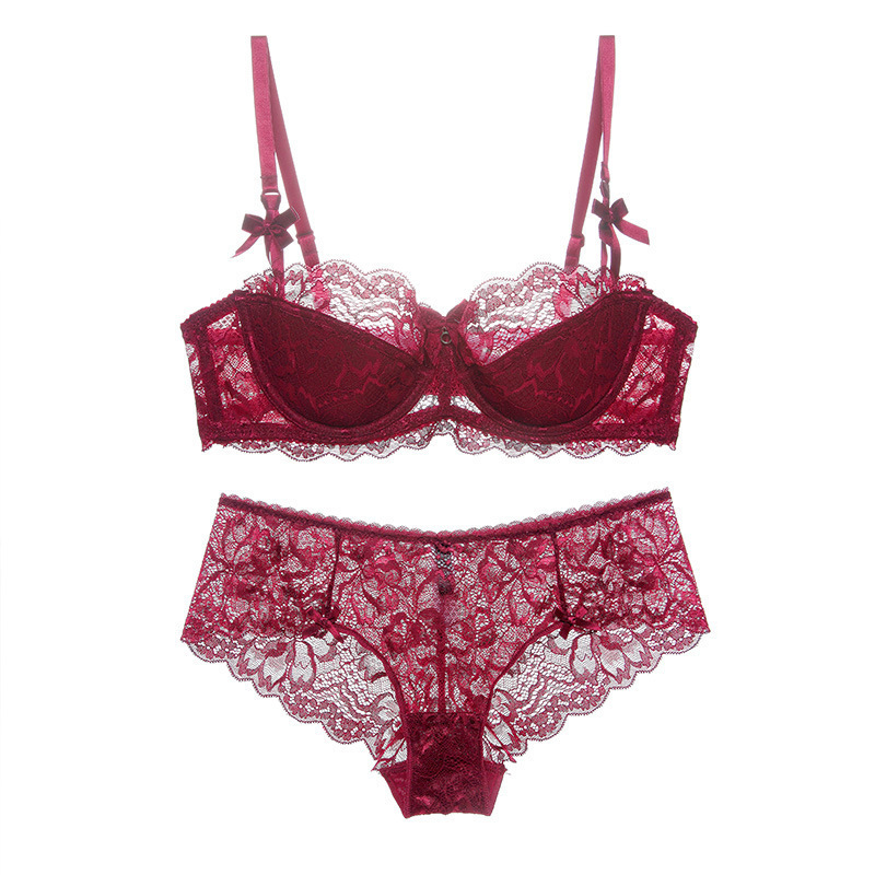 Fábrica al por mayor de Europa y América del comercio exterior ropa interior superior delgada inferior grueso transpirable cómodo sexy encaje anillo de acero sujetador traje sujetador