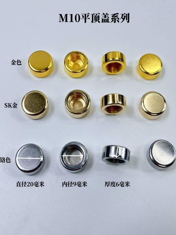 Accesorios de hardware de lámparas de cristal fijación de Tuercas decorativas de tapa plana M10 dientes internos tuercas de succión de techo de lámparas de flores corona
