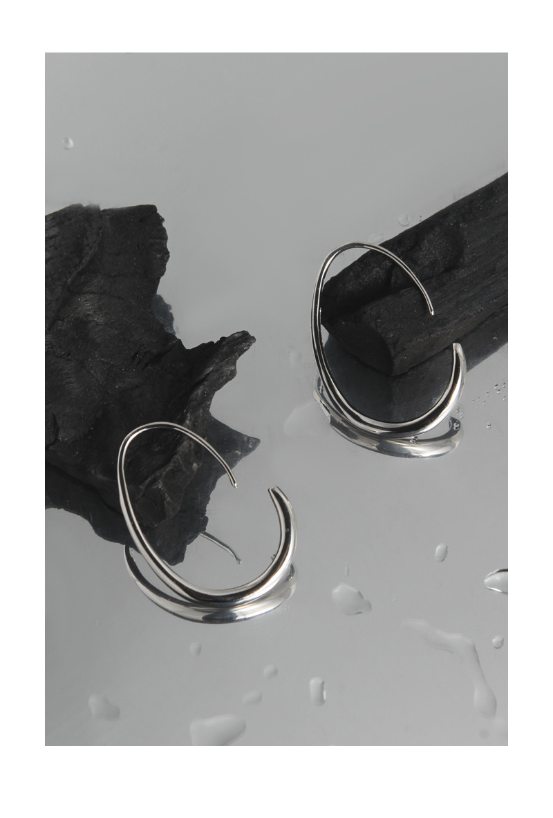 Solid Color Pattern 1 Pair 925 Sterling Silver Solid Color Earrings