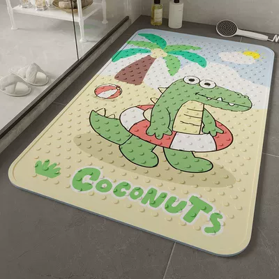 Kidsren's Bath Mat Waterproof Anti-Fall, Avtomobil döşəmə paspasları - 24-beach-crocodile-3565cm-environmentally-friendly-material