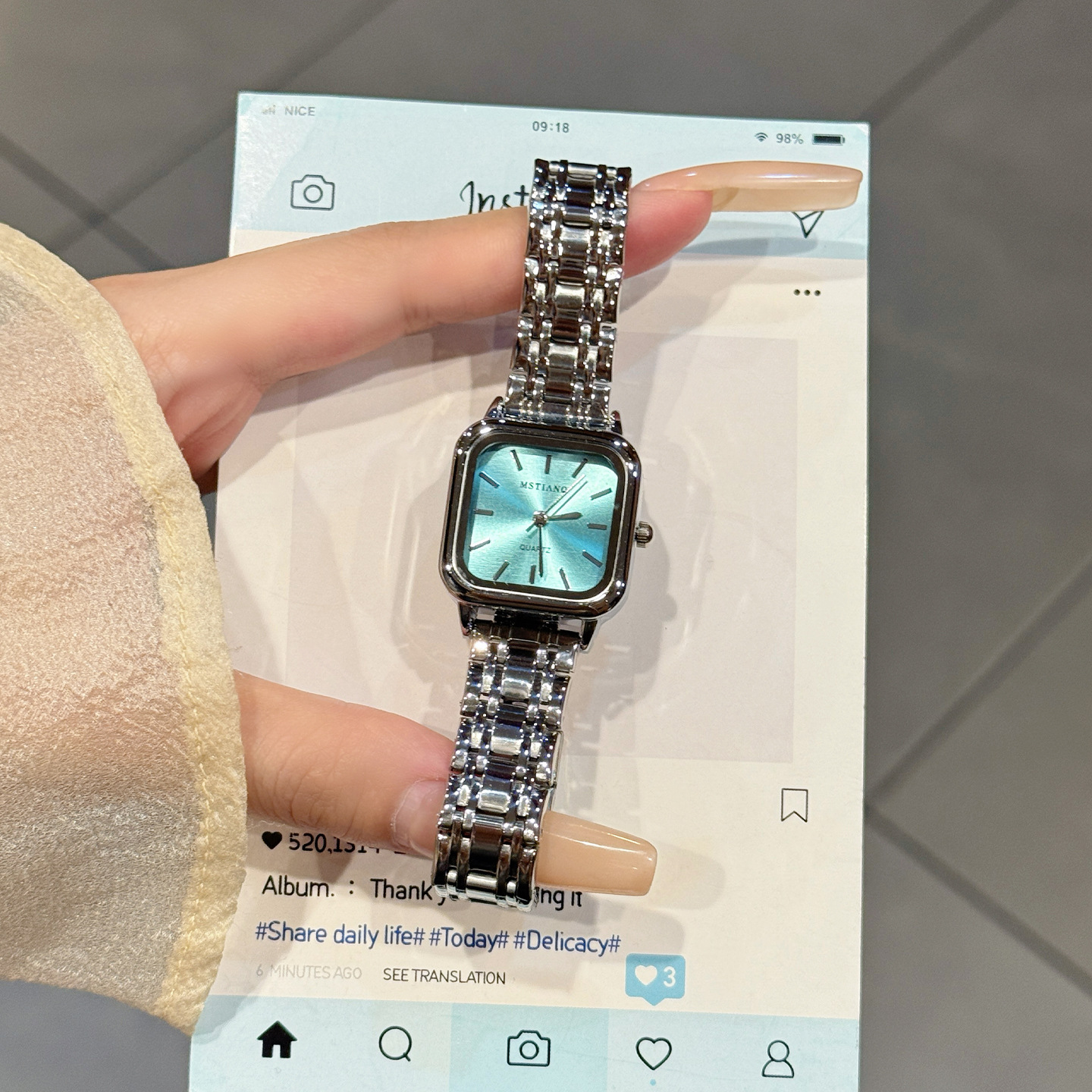(Wholesale), square small dial, universal watch, brand quartz steel belt, simple and elegant design