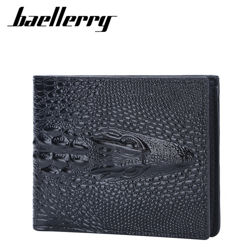 Baellerry factory direct sales retro men's short crocodile head wallet multi-card slot coin bag wholesale