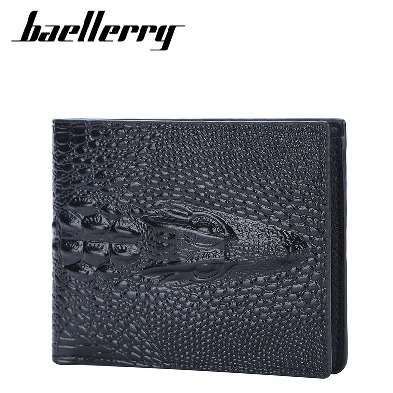 Baellerry factory direct sales retro men's short crocodile wallet multi-card change bag in stock wholesale