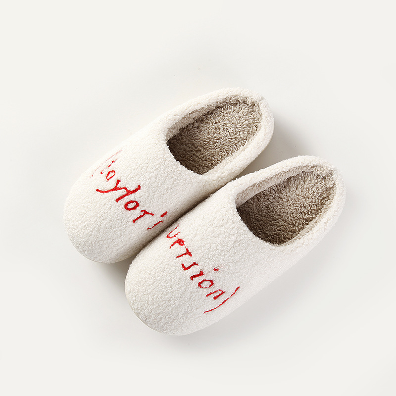 Unisex Vintage Style Letter Round Toe Cotton Slippers display picture 2