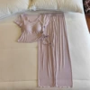 Purple breast pads, trousers, with short sleeve