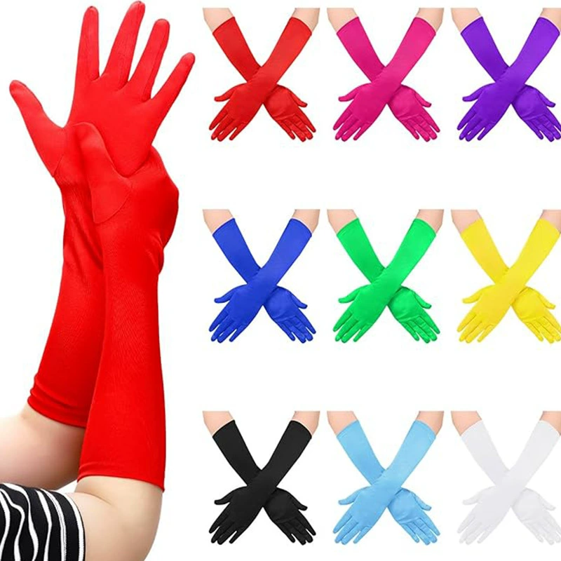 Трансграничные средней длины оптом свадебные перчатки атласные Длинные атласные старинные свадебные фото тур свадебное платье