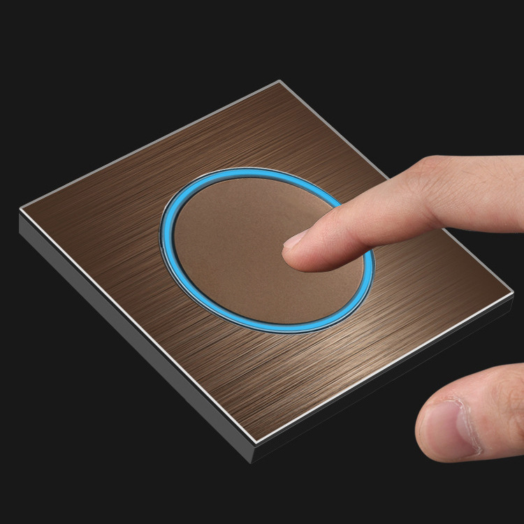 Light point switch 86 aluminum alloy aluminum plate Brown large aperture LED home hotel switch foreign trade full series