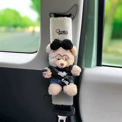 [Taste] Teddy Fluff Car, Seat belt shoulder pad - 17-types-of-lambswool-doll-shoulder-straps