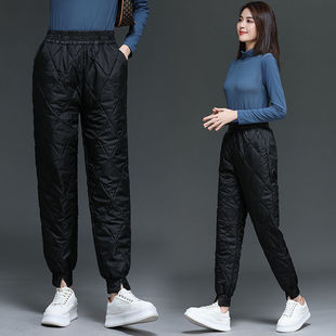Down Cotton Pants Women's Outer Wear 2022 Winter New Casual Bundle Foot Cotton Pants High Waist Loose Slimming Warm Pants for Women