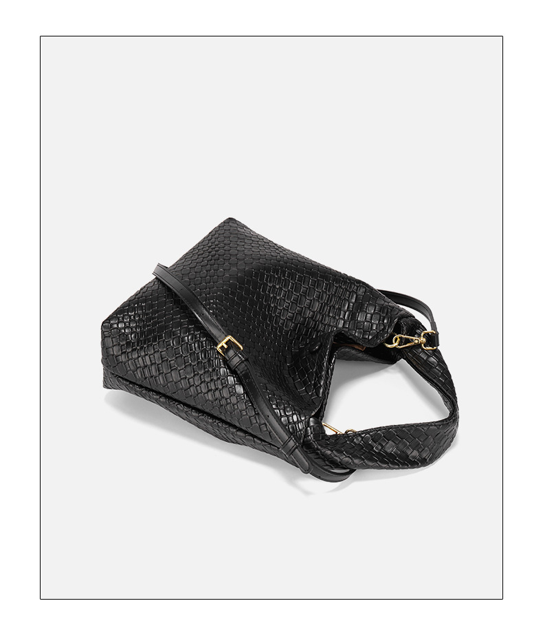Woven Texture Shoulder Bag For Women Simple Large Capacity Handbag_voghion.com