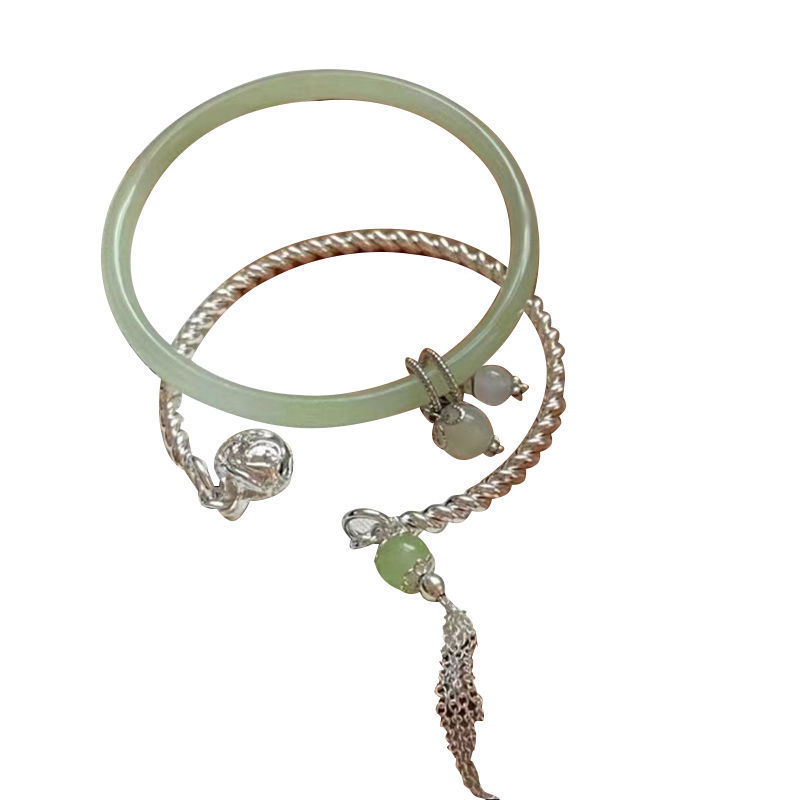 Nuevo estilo chino seguridad borla doble pulsera estilo antiguo pulsera un paso simple campana pulsera novias regalo