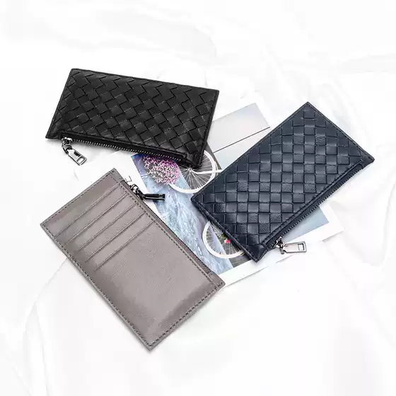Pure Sheepskin Hand-Woven Coin Purse, Export Cross-Border Clutch Bag, Genuine Leather Loose Coin Pouch, 2026 New Model Wallet Card Holder