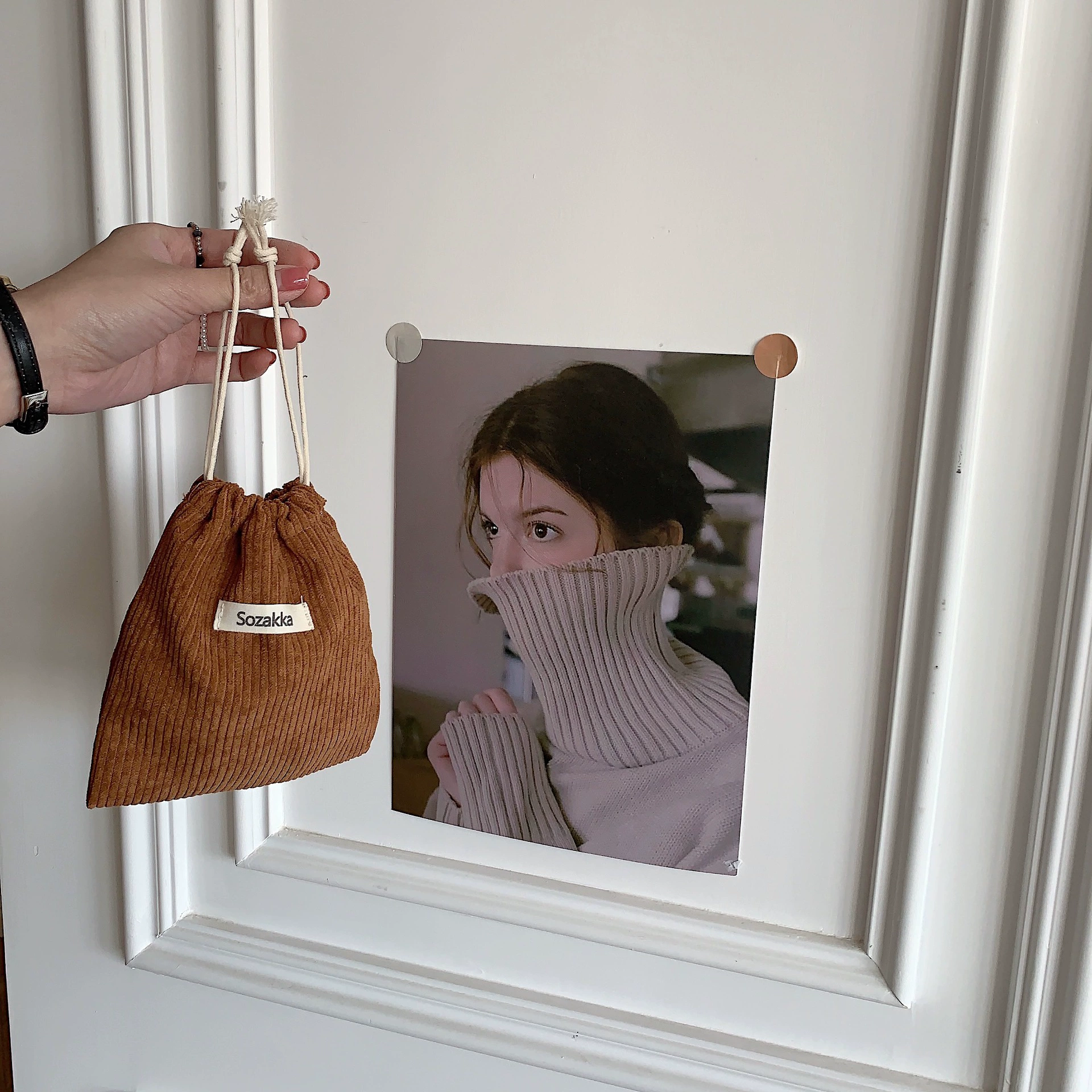 Storage bag, cosmetic bag, handheld capacious shoulder bag, drawstring