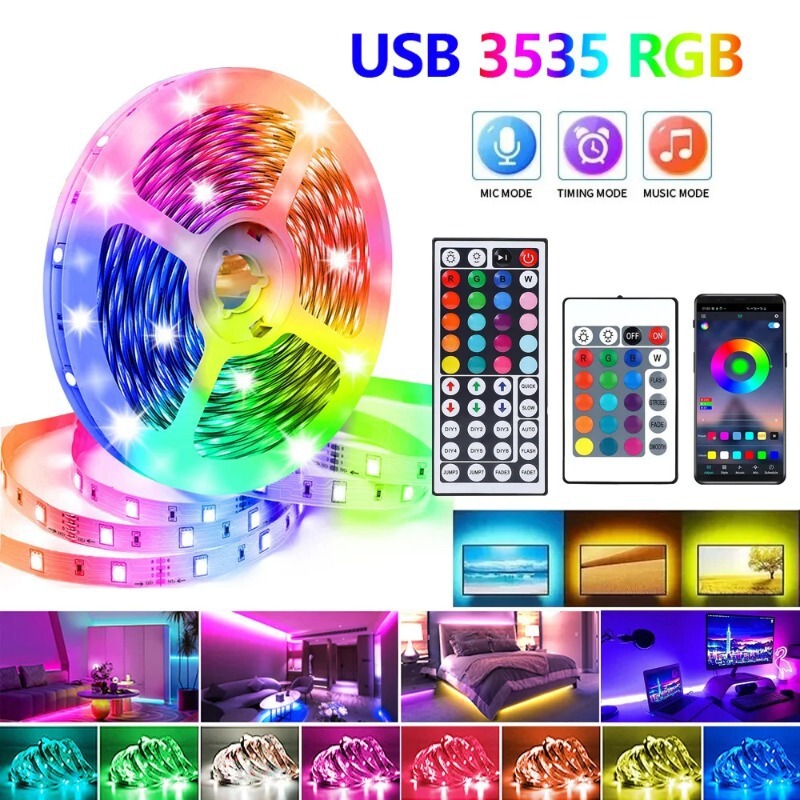 Cross-border 5V3535RGB colorful LED lights with 16 lights USB TV background self-adhesive soft light bar atmosphere light Cross-border 5V3535RGB colorful LED lights with 16 lights USB TV background self-adhesive soft light bar atmosphere light