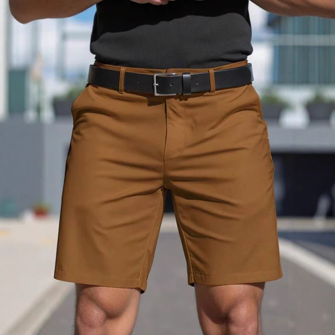 Cross-Border Men's Summer Casual Solid Color Shorts Men's Business Sports Pants Wholesale