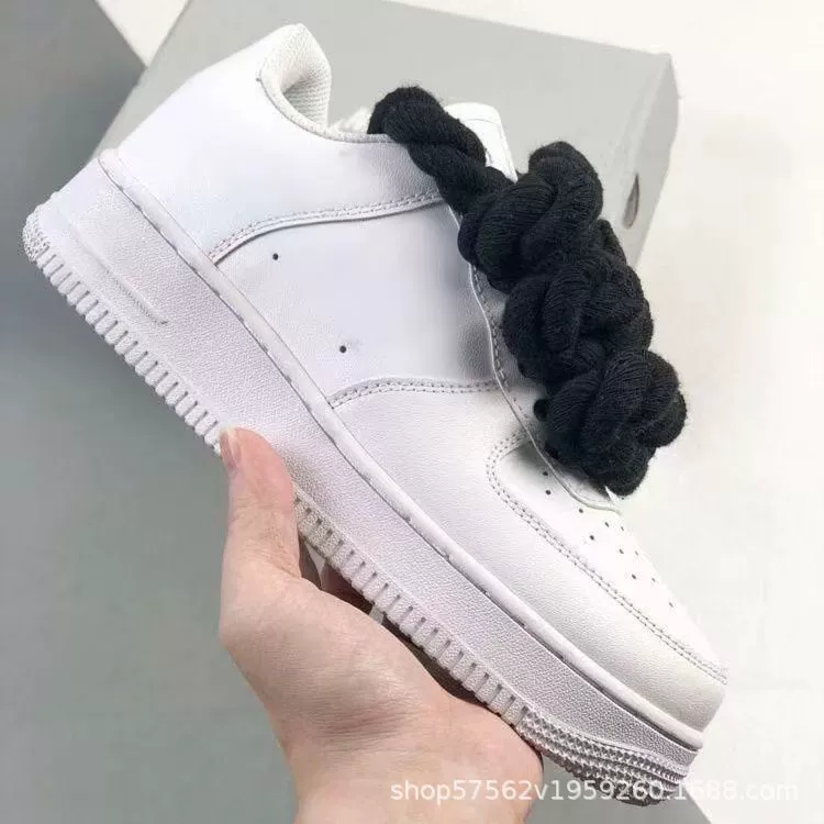 AF1 Air Force One Black Warrior Thick Rope Low-top High-Value Couple Модные мужские повседневные универсальные пары 315122.